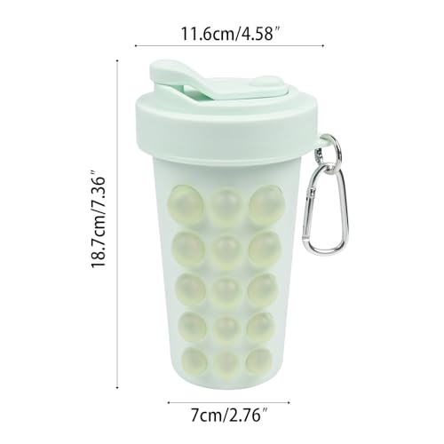 Botella para cubitos 2 en 1 con tapa y popote 600ml miniatura 2