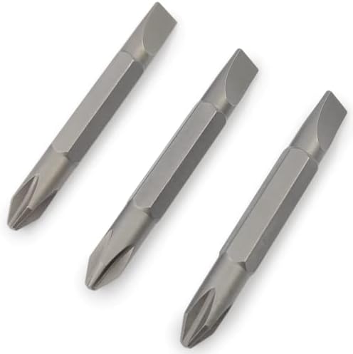 1/4 Hex Screwdriver Bit Set for Drill - Double Ended Driver for Phillips and Slotted Screw (3-Pack) (2 Inches (Short))