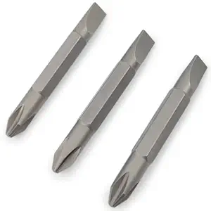 1/4 Hex Screwdriver Bit Set for Drill - Double Ended Driver for Phillips and Slotted Screw (3-Pack) (2 Inches (Short))