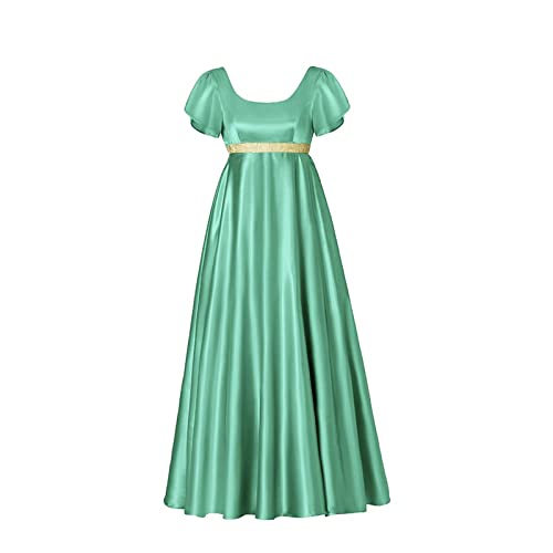 kinstell Vestidos de la Regencia para mujer, vestido de satén vintage de los años 1800, vestido de la Regencia con fajín, vestido de té victoriano para fiesta