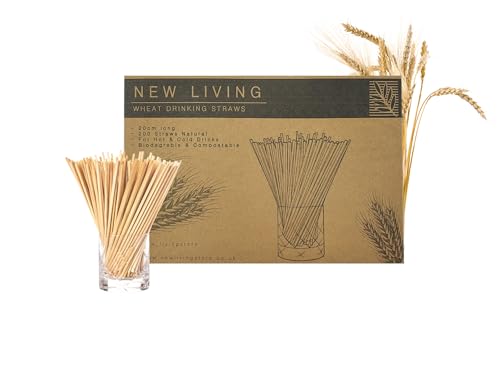 Weizenstrohhalme | Weizenstrohhalme | Natürliche Heustrohhalme | 100% biologisch abbaubar | 100% natürlich | BPA-frei (50)