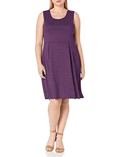 Star Vixen Women s Plus-Size Sleeveless Box-Pleat Skater Dress, Purple, 3X