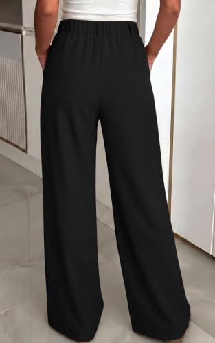 Sampeel Women's Pants Work Business Casual Wide Leg Black Flowy Dress Pants | Comfortable,Pantalones De Vestir Para Mujer,Women Fall Clothes,Winter Clothing,Palazzo,Trousers,School,Office,Teacher Outfits - image 6