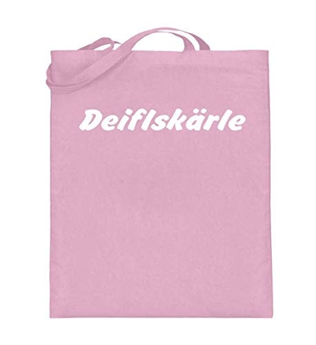 Sac en toile de jute Schwaben rose clair à longues anses 38x42 cm