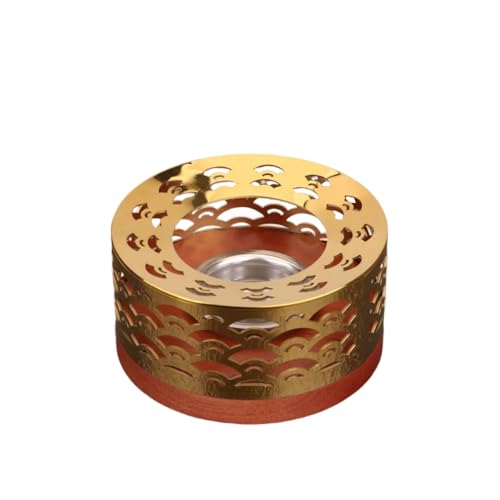 Damika ティーウォーマー キャンドルスタンド アルミニウム合金 胡桃の木 保温 ウォーマー ティーポット おしゃれ ポットウォーマー お茶用品 ティーランプ 雑貨 あったか ホット ティーウェア ポット (CK-11G 11cmオーク材の和風急須(厚