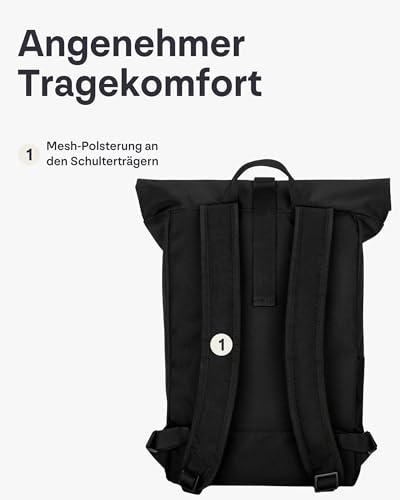 Johnny Urban Rucksack Damen & Herren Schwarz - Robin Medium – Ansicht 4