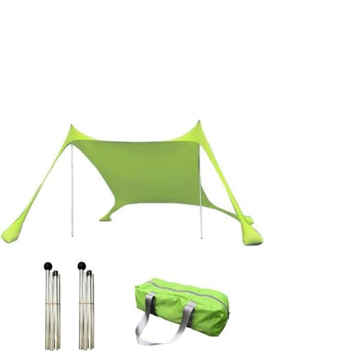 Tendas Da Spiaggia, tenda da spiaggia portatile, UV UPF 50+ Impermeabile, Con 2 Pali In Alluminio E Borsa Da Trasporto Adatto Per L'ombra In Spiaggia, Il Campeggio, La Pescas E Il Patio (Verde)