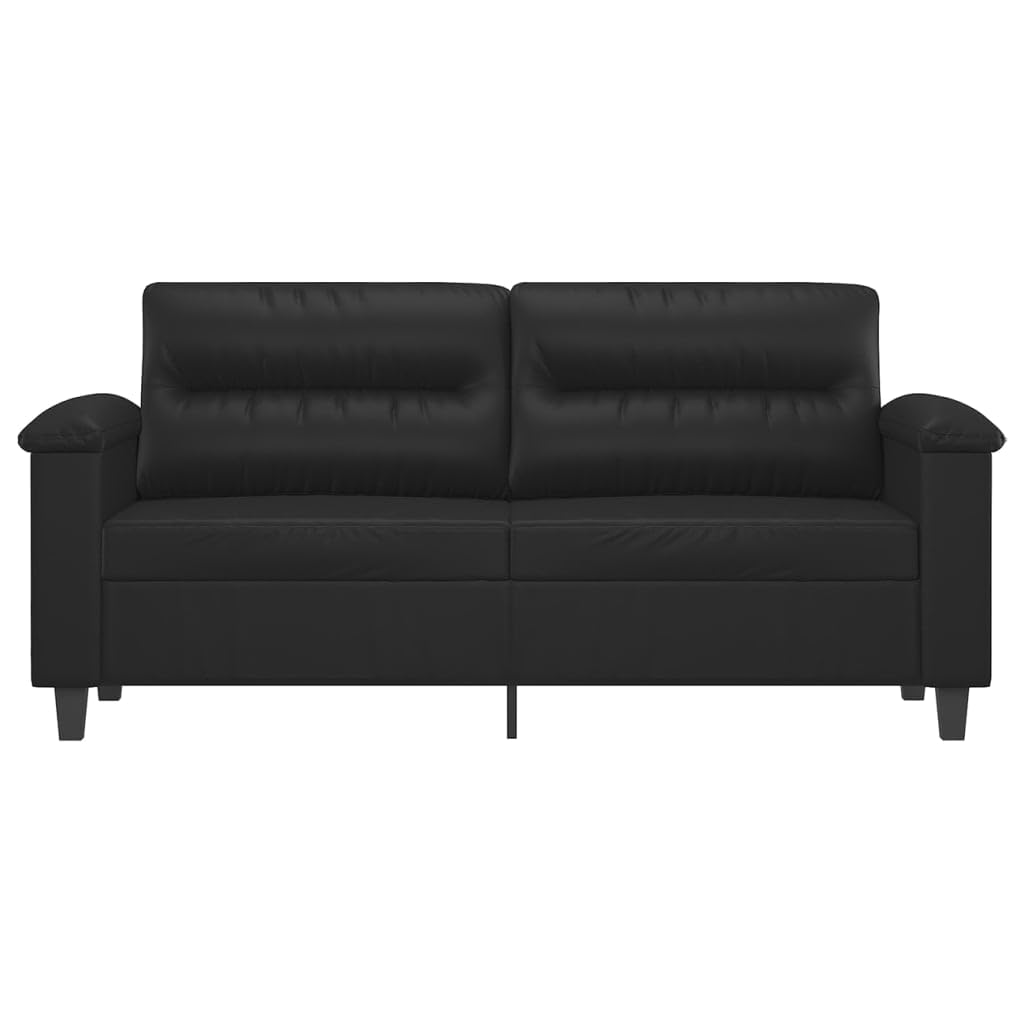 Canapé 2 Places, Causeuse de Salon Fauteuil Sofa 2 Places Noir 170 x 77 x 80 cm Similicuir