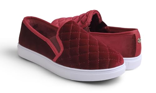 Image of FEVERSOLE Women's Casual Slip On Sneaker Comfort Quilted Loafer Flats