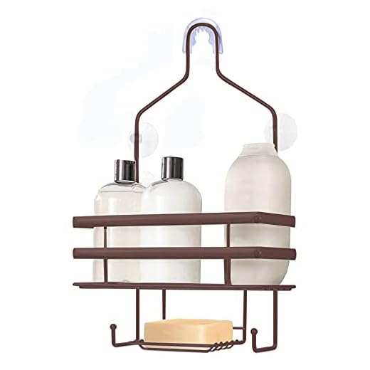 Gorilla Grip Anti-Swing Oversized Shower Caddy, Rust Resistant Organizer, Holds 11 lbs, Strong Suction Cups, Hooks, Easy Hanging Bathtub Shampoo and Accessory Caddies for Showerhead, 2 Shelf, Bronze