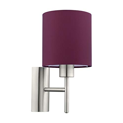 Lámpara Pasteri E27 decorativa en gris y marsala para el salón