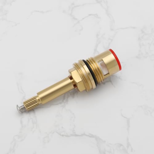 LT Easiyl BSP 1/2 Zoll Rotmessing-Duschbad-Wasserhahn-Ventilkartusche Vierteldrehung 20 Zähne Keramik-Wasserhahnkartusche für Küchen Badezimmer Waschräume (zum Öffnen Gegen Den Uhrzeigersinn)