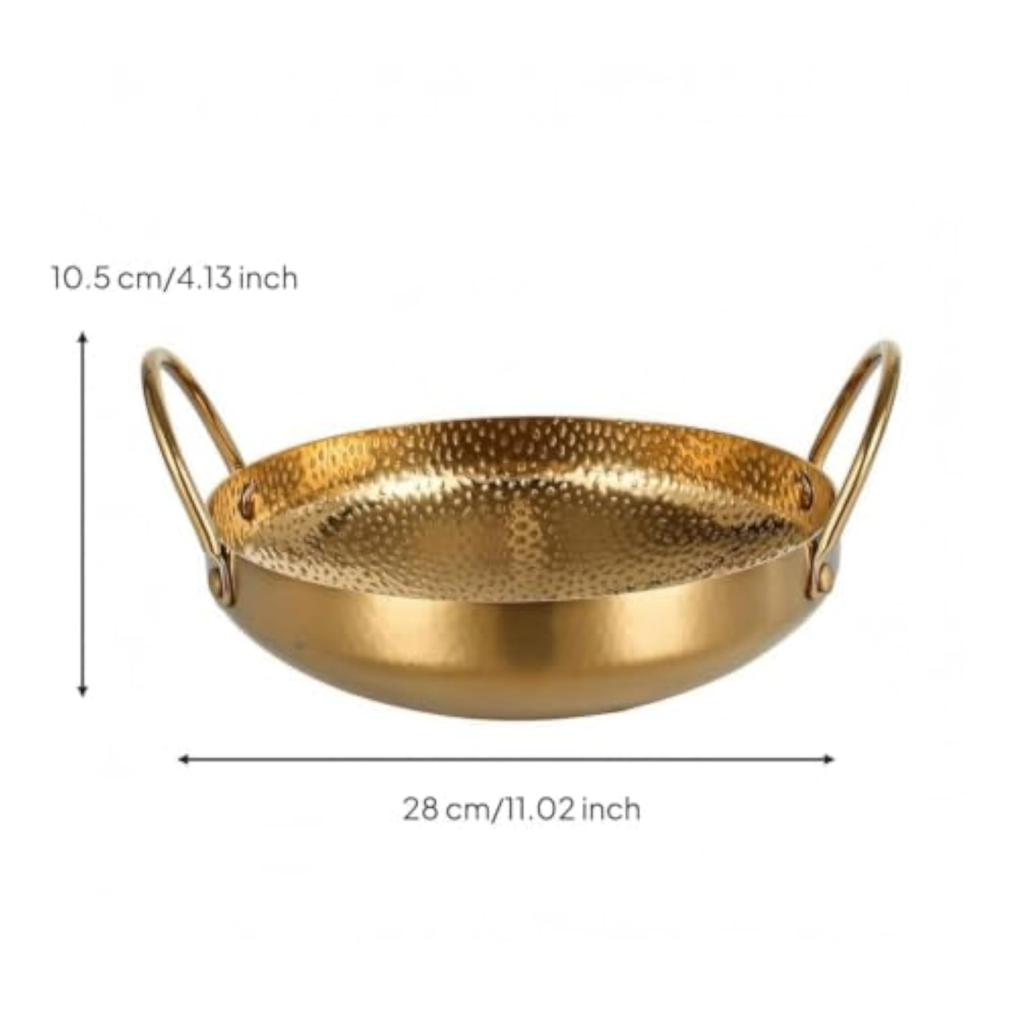 Gold-Toned One-Piece Double Handle Stainless Steel Pot