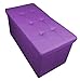 Price comparison product image HomeHarmony Folding Storage Ottoman Seat, Stool, Toy Storage Box Faux Leather (Lilac Large)