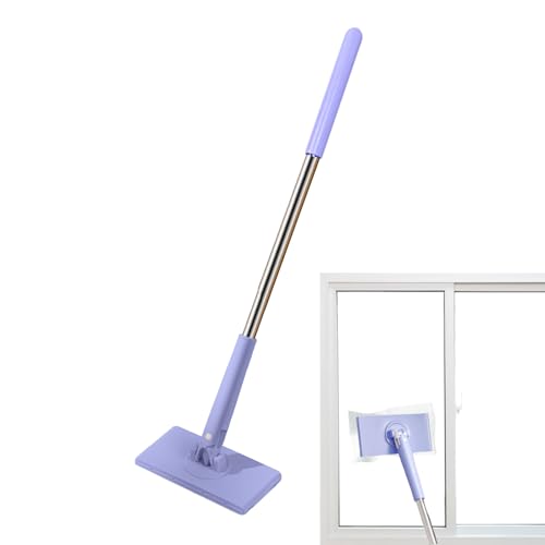 Mini fregona automática manos libres con cambio de tela, rotación de 360° en húmedo y seco con acero inoxidable PP, versátil con mango de empuje, herramienta de limpieza para suelo, pared, baño