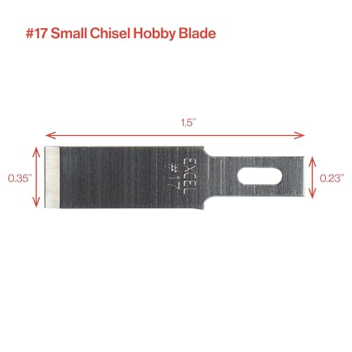 Excel Blades #17 Chisel Replacement Blades – 50-Pack Carbon Steel Blades Refill Hobby Knife Blades Set For Precision Carving & Trimming – Made in USA