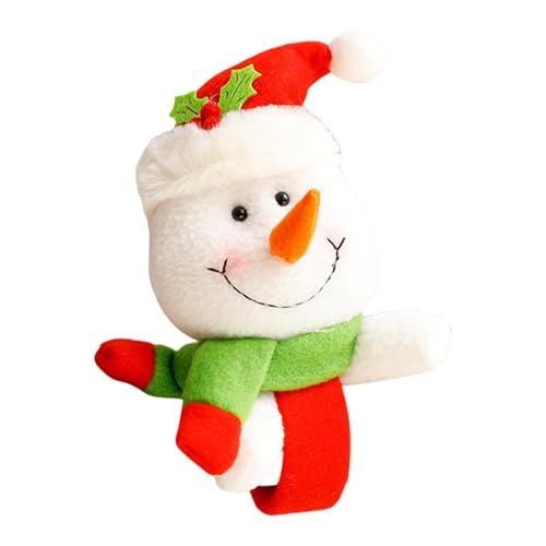 Braccialetti Slap natalizi per bambini, Braccialetti Slap Natale - Fascia elastica in peluche per bambini | Polsino natalizio per bambola pupazzo di neve di Babbo Natale, cinturino da polso con cintur