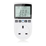 KETOTEK Power Meter Plug Energy Monitor, Electricity Usage Monitor 11 Modes with LCD Display, Power Consumption Meter Socket Overload Alarm KWH Amp Volt Watt Meter