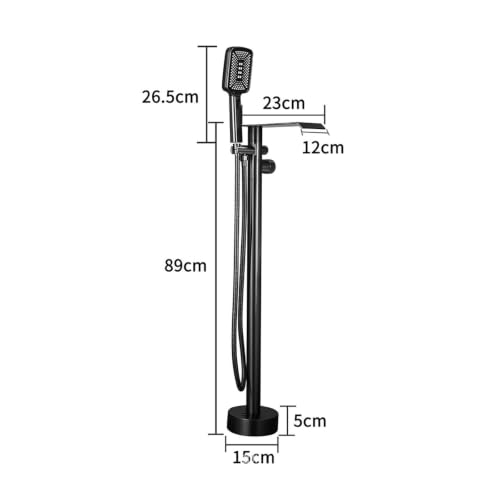 Robinet baignoire ilot cascade gris pistolet mitigeur sol haut de gamme