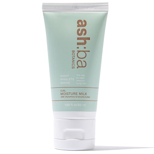 Image of Ashba Botanics Curl Moisture Milk Cream For Very Dry, Frizzy, Curly & Wavy Hair | Leave In Cream with Moringa, Argan & Shea Butter For Deep Moisture, Frizz Control & Shine | For Men & Women - 50ml