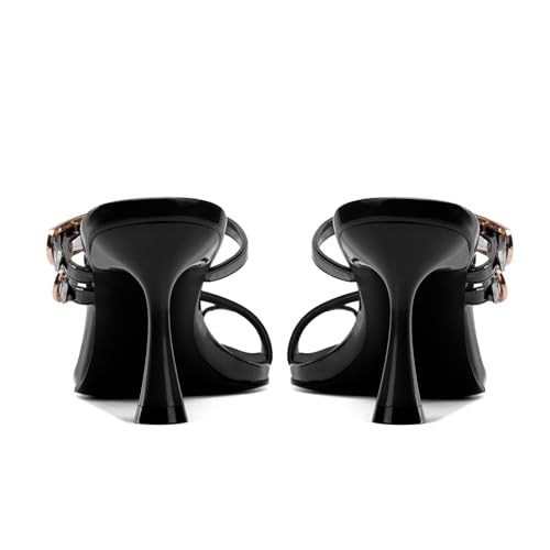Image of Women's Stiletto Flip Flop Sandals Pointed Toe Open Toe Thin Strap Mules Comfortable Non Slip Soft Soled High Heeled Sandals Wedding Parties Slip On Dress Shoes