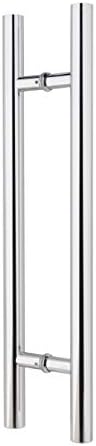 Canzak 12 Inch Mirrored Stainless Steel Door Handle Push Pull, Interior or Exterior, Contemporary, Modern