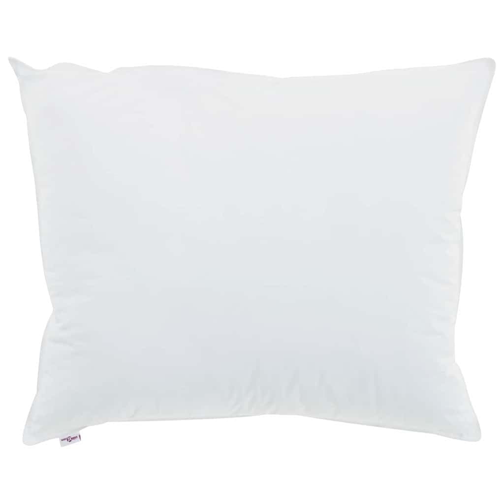 Almohada blanca de 60 x 70 cm de algodón con relleno de fibra de bambú, almohada ergonómica para dormir de lado, boca abajo, boca abajo, transpirable, fácil de limpiar, 1 unidad