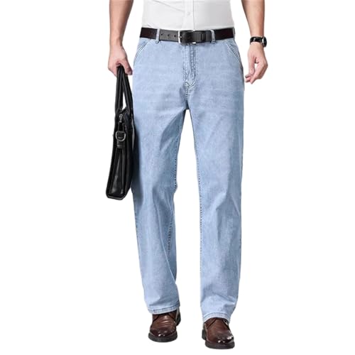 Men's Luxury Jeans Cotton Loose Straight Denim Pants Business Casual Classic Stretch Male Trousers Clothing