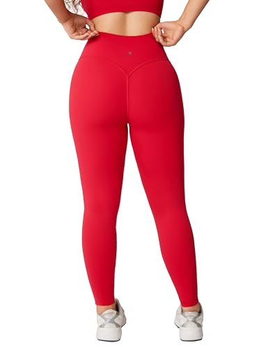 Hugcurve No Front Seam Hidden Scrunch Butt High Waisted Workout Leggings for Women Butt Lifting Yoga Pants Gym - 25''