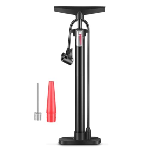 Bomba Deportiva, Bomba de pie para Suelo - Bomba de Aire Manual para Bicicletas - Bomba de Piso de Alta presión, Bomba de Bolas para neumáticos para Bicicletas de Carretera, híbridas, Pelotas
