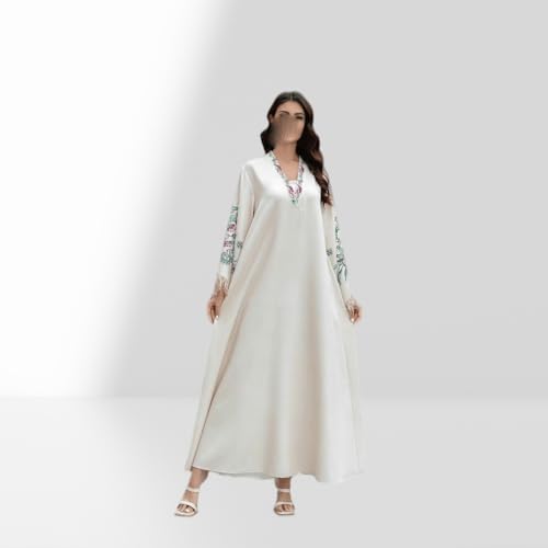 Robe arabe musulmane de qualité supérieure aux pompons brodés