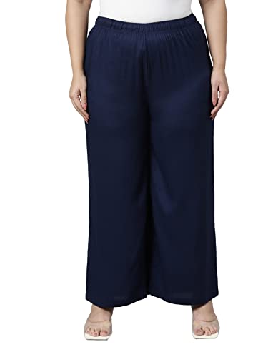 Image of GO COLORS Soft Viscose Basic Palazzo Full Length for Women| Breathable, Mid Rise, Relaxed Fit