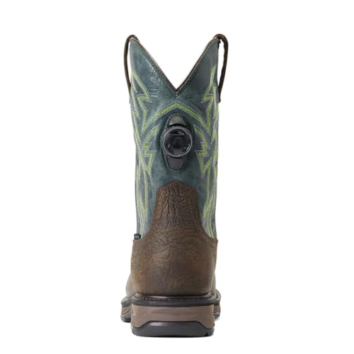 ARIAT ARIAT Men's WorkHog XT BOA Waterproof Carbon Toe Work Boot, Bruin Brown/Dark Forest, 8.5 Wide