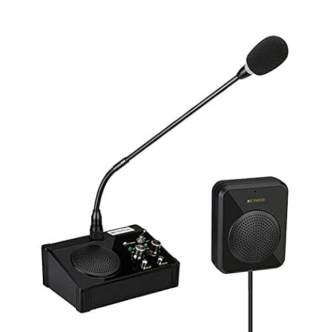 Retekess TW106 Okno Walkie-Talkie Intercom System, Bankowy Intercom, 2-Drożny Domofon Okienny do Szkoły, Okna Biletowego, Gabinetu Lekarskiego, Kliniki, Banku
