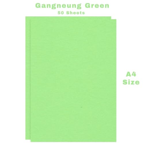 Image of CVANU Premium A4 Color Paper Sheets GANGNEUNG Green 120 GSM Color Art Papers for Kids DIY Arts and Crafts| Scrapbooking| Card Making (Pack of 50)