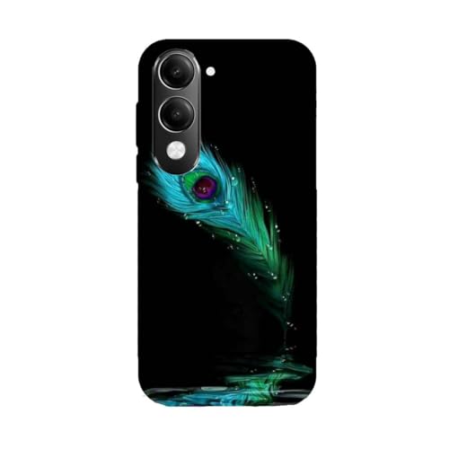 Image of Crepes Peacock|Feather|Birds| Natural Beauty Designer Printed Hard Matt Finish Mobile Case Back Cover for Vivo T4 Lite 5G /iQOO Z10 Lite 5G /Vivo Y19 5G /Vivo Y19E