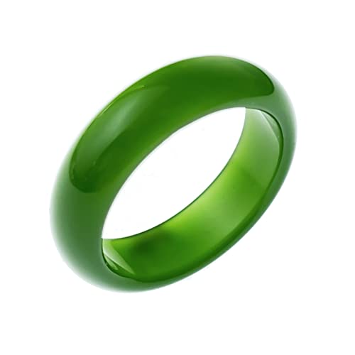 Jade Ring- Natural Green/White Hetian Jade, Green Jade Rings for Women Men, Jade Jewelry Crafts Gifts for Women(Ring Size:5-12)