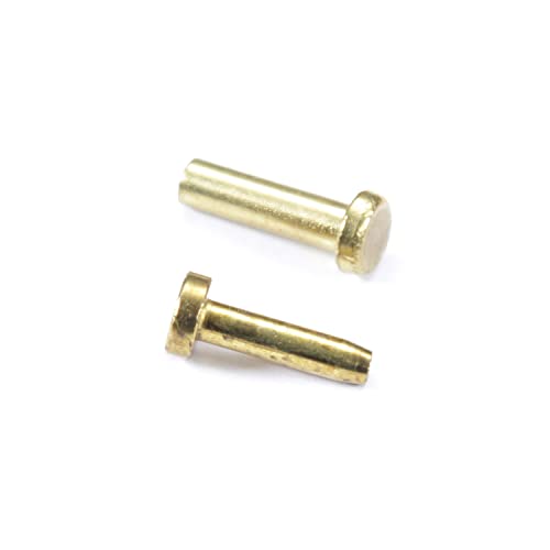 Cutlery Rivets (10 Pack) With Step Drill For Diy Handles & Knife Handle Repair - Usa Size (0.187 X 0.115 X 0.520 Inch) - (Brass) #TOP1