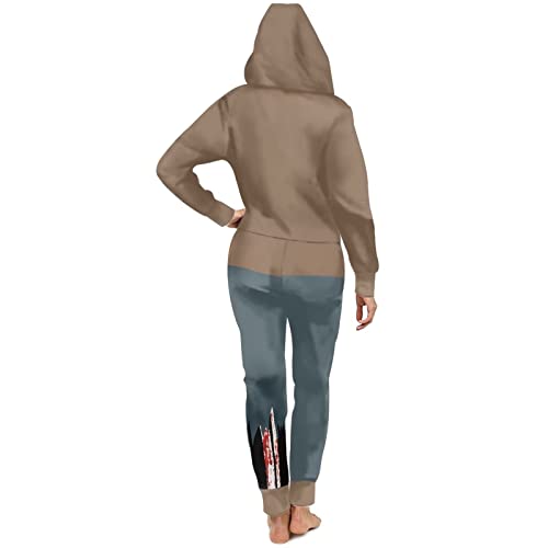 AFPANQZ Hooded Jumpsuit Unisex Home One-Piece Pajamas Onesie Rompers with Pocket Drawstring Hat Tracksuit S-4XL4