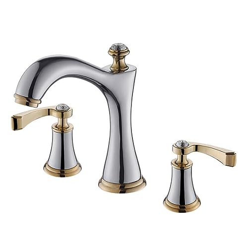 Mitigeur de lavabo en laiton chromé chic à 3 trous