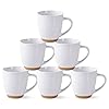 AmorArc 12oz Ceramic Coffee Mugs set of 6 Stylish Coffee Mugs with Rustic Terracotta Underside for Man Woman Dad Mom Suitable for LatteCappuccinoMilkCocoa DishwasherMicrowave Safe White