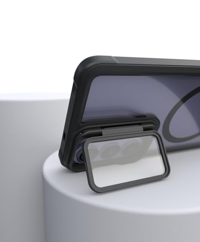 Image of Pirum Back Cover for Samsung Galaxy S26 Plus Magnetic Wireless Charging with Lens Cover Kickstand - Black