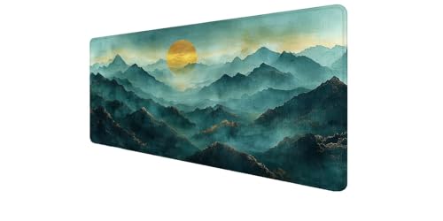 Tapis de souris montagne soleil pour aménager un bureau d'ordinateur apaisant