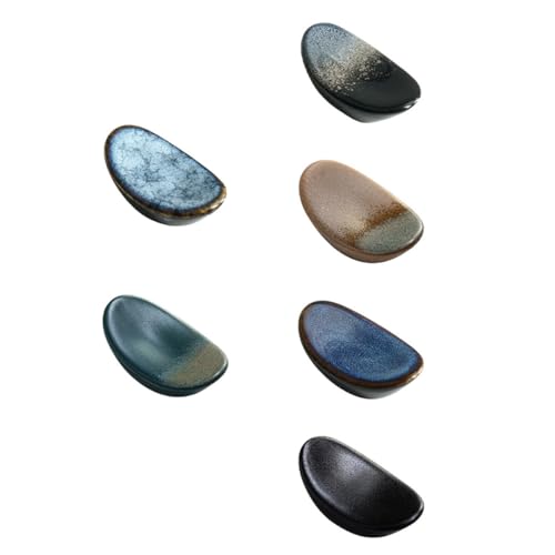 POPETPOP Supports à Baguettes en Céramique Lot de 6, Accessoires la Cuisine Japonerie pour Table et Rangement Ustensiles Style Aléatoire