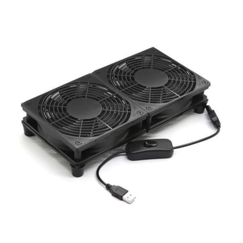 Fivetwofive Ventilador de PC para Juegos de 5V, 120mm, 1800 PRM, con Alimentación por USB, 1 Velocidad, Ventilador Refrigeración Portátil Adecuado para Tableta, Receptor TV, 2 Ventiladores