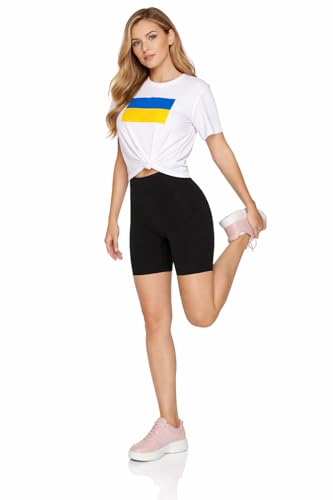 Image of Women Gym Workout Shorts | Cotton Lycra 4-Way Stretch | Mid Waist Activewear for Yoga, Running, Cycling