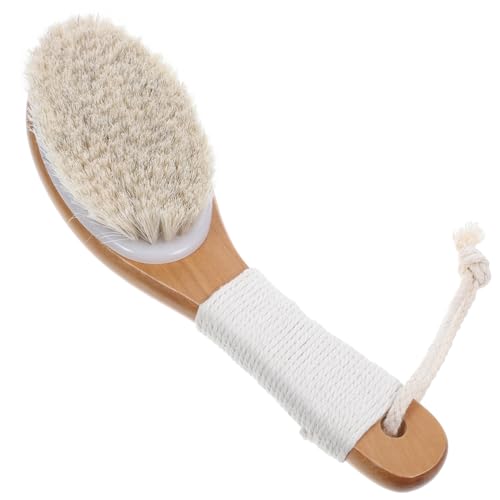 OUNONA Body Bathing Brush Horsehair Back Scrubber for Gentle Exfoliation Durable Material Versatile Wet Dry Use for All Body Parts Comfortable Texture for Smooth