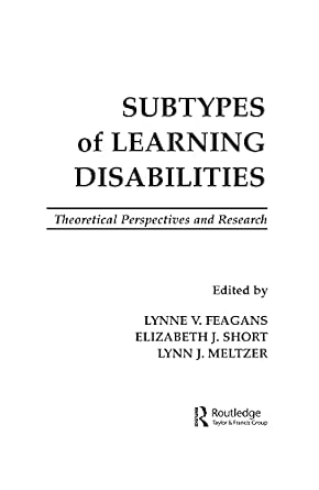 Subtypes of Learning Disabilities: Theoretical Perspectives and Research book cover