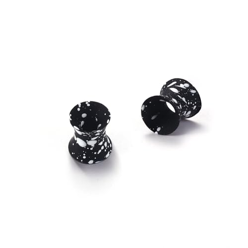 BodyBonita Implant Silicone Gauges for Ears 2Pcs, Flexible Double Flared Earrings, Expander Ear Gauges Eyelet, Tunnel Plug Ear Stretching Kit, Flesh Ear Piercing Jewelry for Women Men 2G