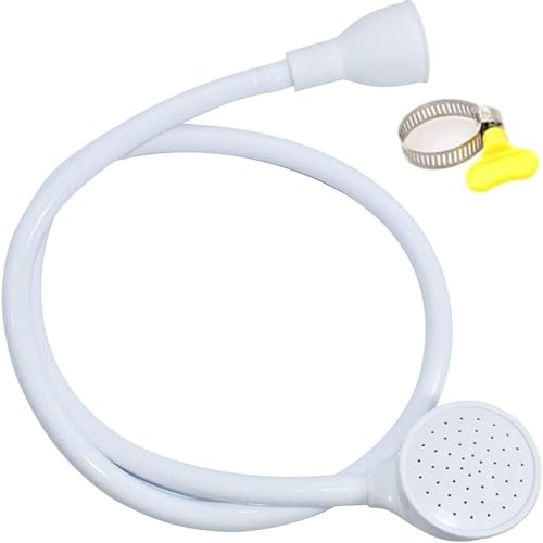 suzmei Sink Single Tap Shower Attachment Head Hose Spray,Bath Single Tap Shower Attachment Push on Rubber Shower Hose for Taps Washing Hand Held Portable Pet Dog (Modern, metre(s), 1)
